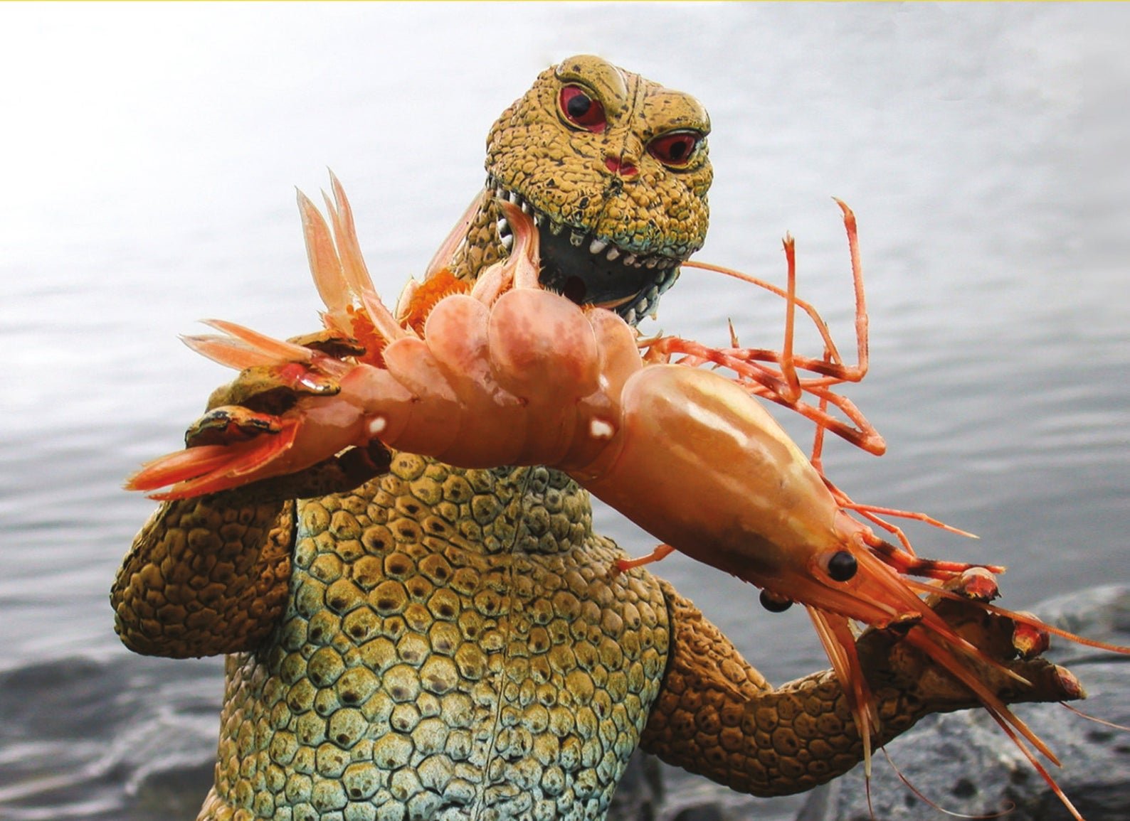 Shrimpzilla Greeting Card by Shrimp Whisperer AK — Shrimp Whisperer AK